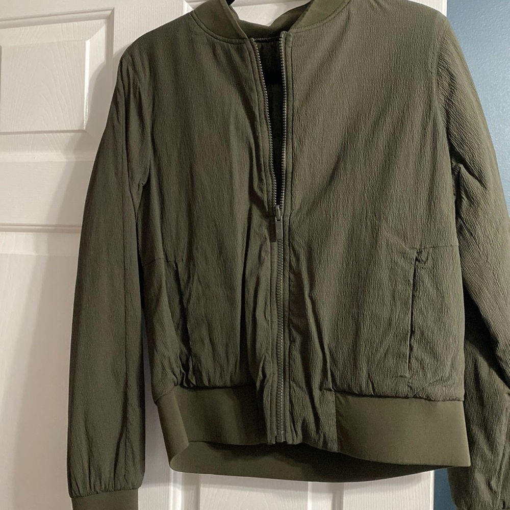Lululemon Army Green reversible bomber jacket